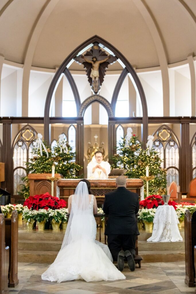 During the Eucharistic prayer, the consecration, during the Mass